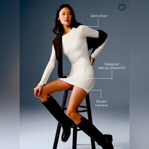 Alo dress - ribbed sea coast long sleeve dress